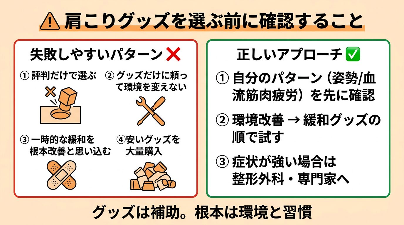 肩こりグッズを選ぶ前に確認すること—失敗パターンと正しいアプローチ
