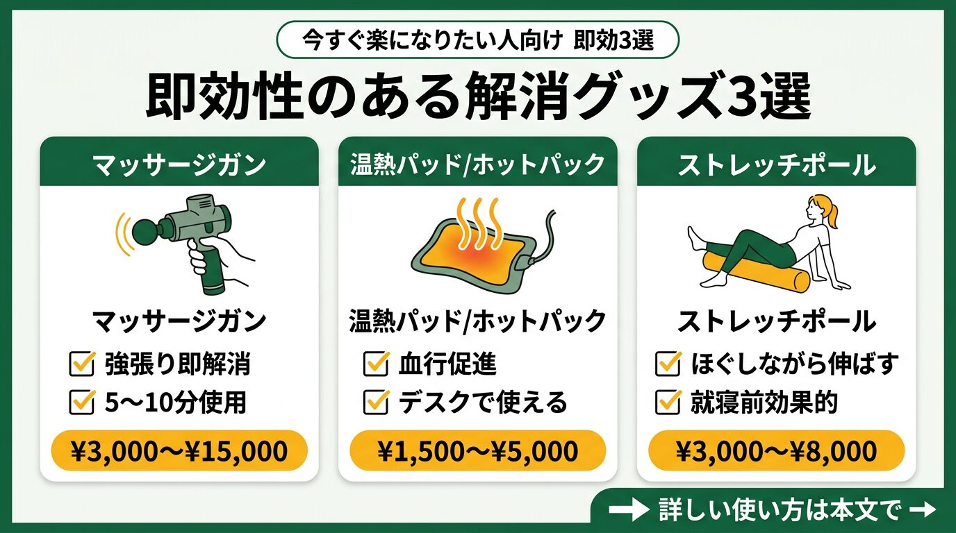即効性のある肩こり解消グッズ3選