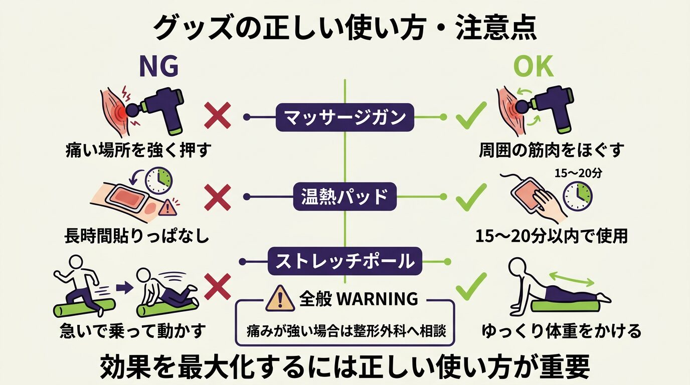 肩こり解消グッズの正しい使い方と注意点
