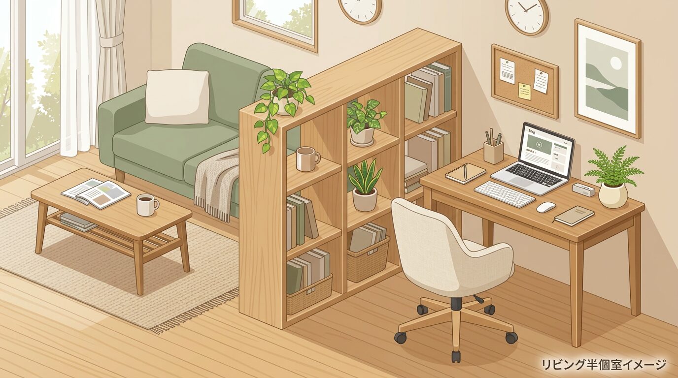 在宅勤務 作業スペース 狭い家の半個室例
