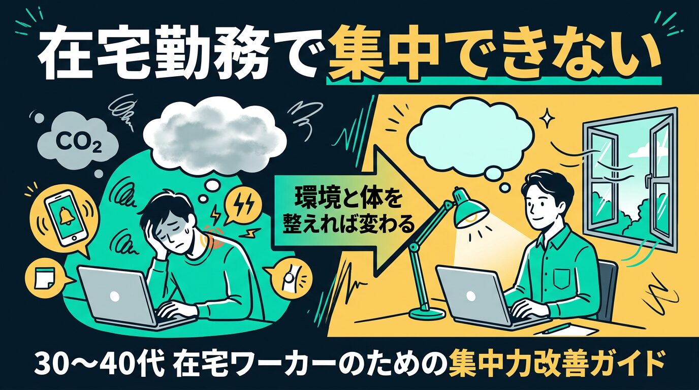 在宅勤務で集中できない原因と改善策|30〜40代在宅ワーカーのための集中力改善ガイド
