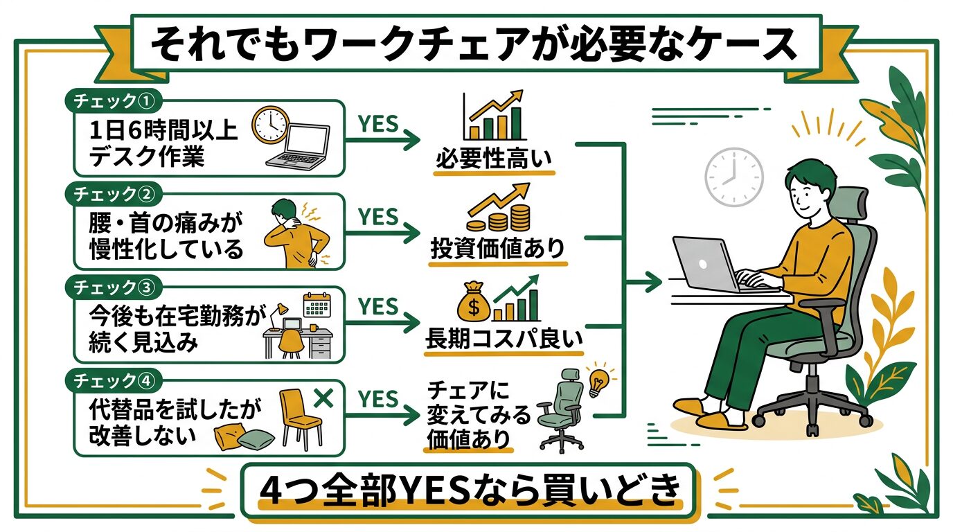 ワークチェアが必要なケースと具体例