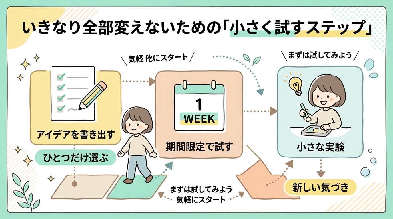 いきなり全部変えないための小さく試すステップ