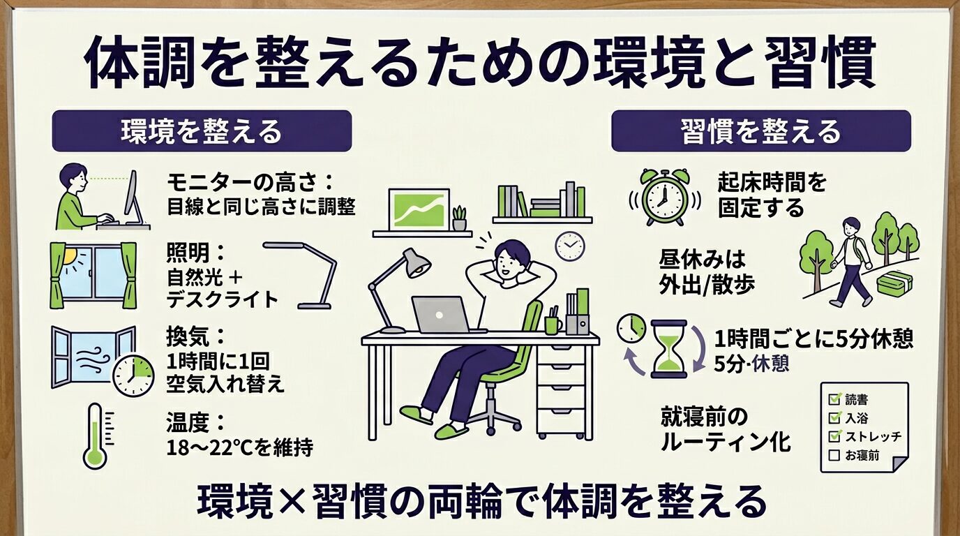 在宅勤務の作業環境と習慣を整えるポイント