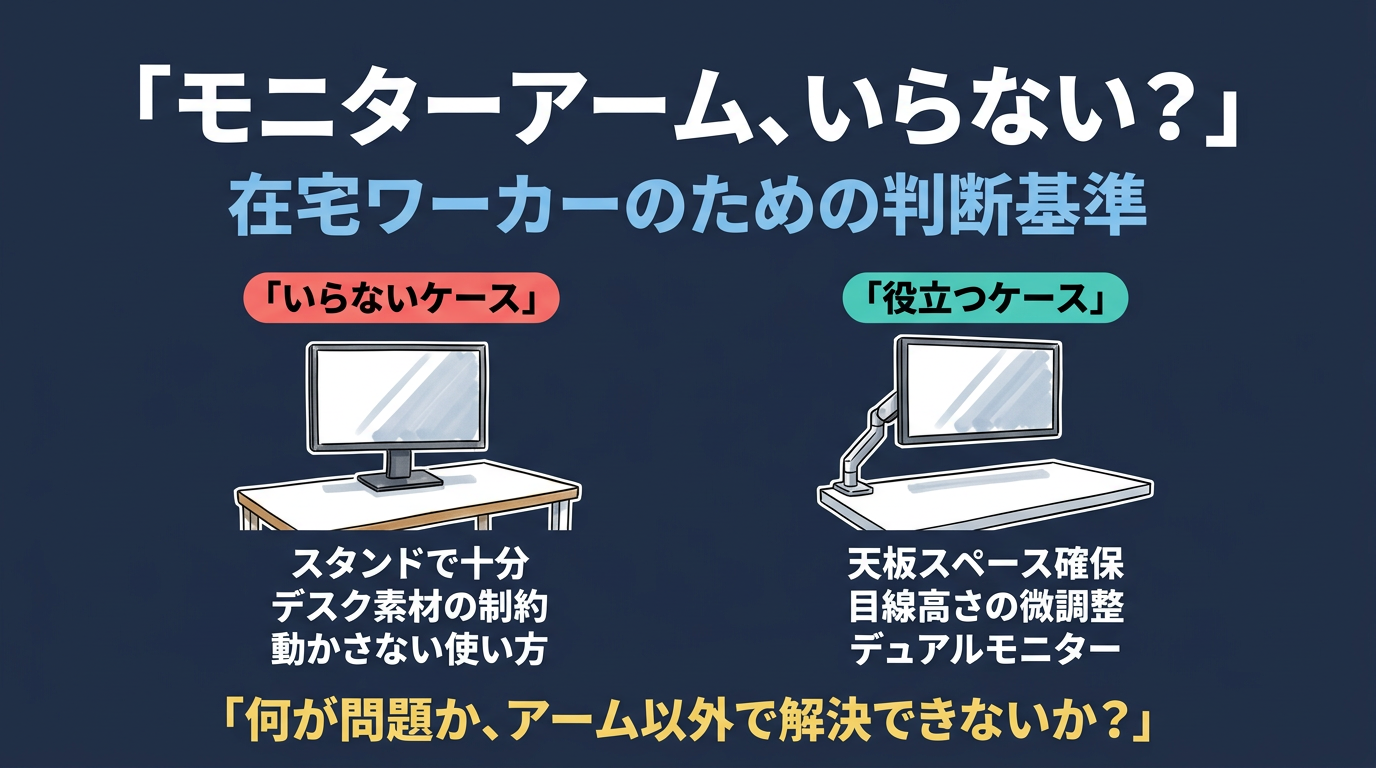 モニターアーム いらない?在宅ワーカーのための判断基準