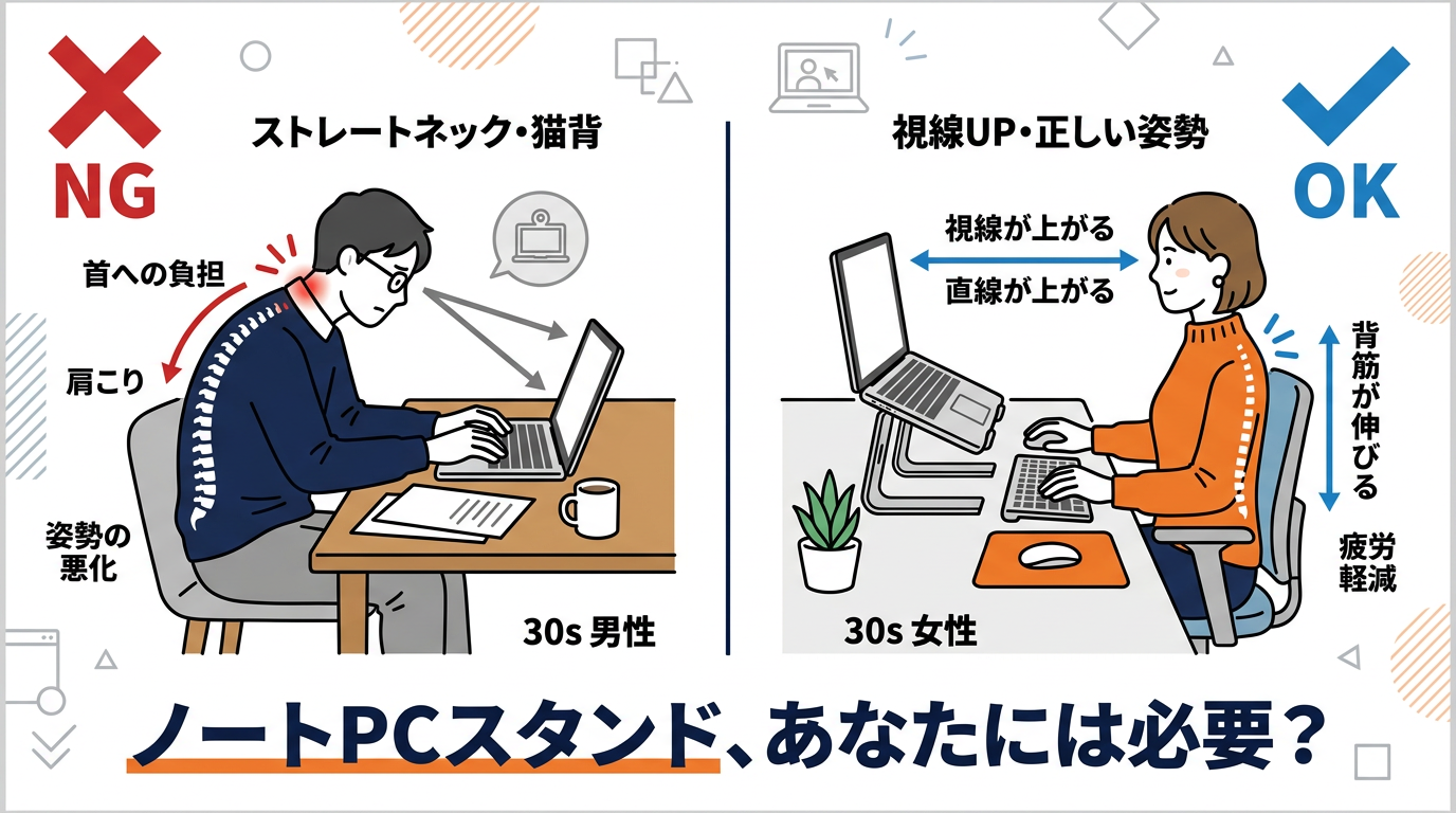 ノートパソコンスタンドいらない?在宅勤務で後悔しない判断基準