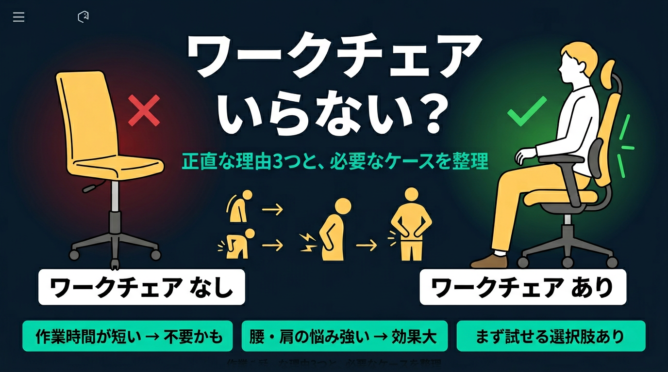 ワークチェアいらない理由と必要なケースの比較