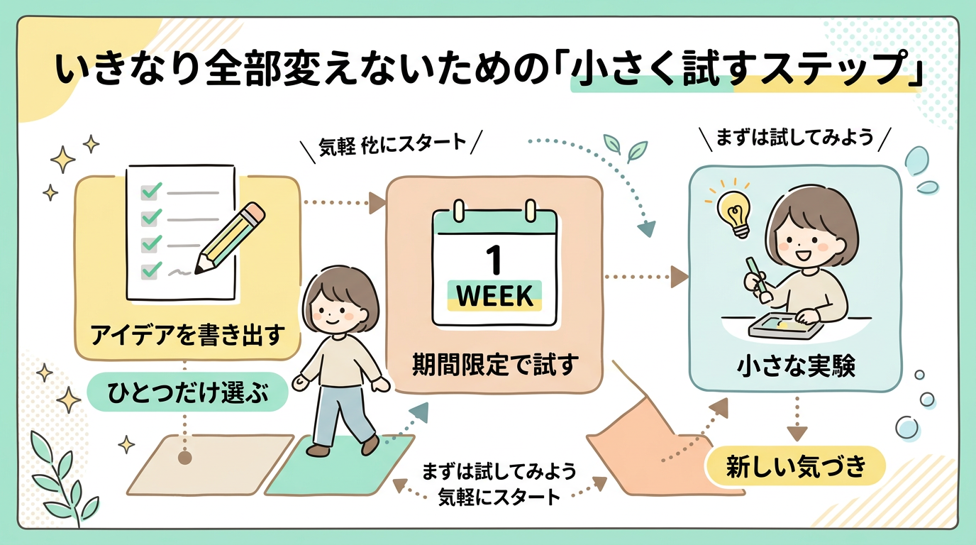 いきなり全部変えないための小さく試すステップ