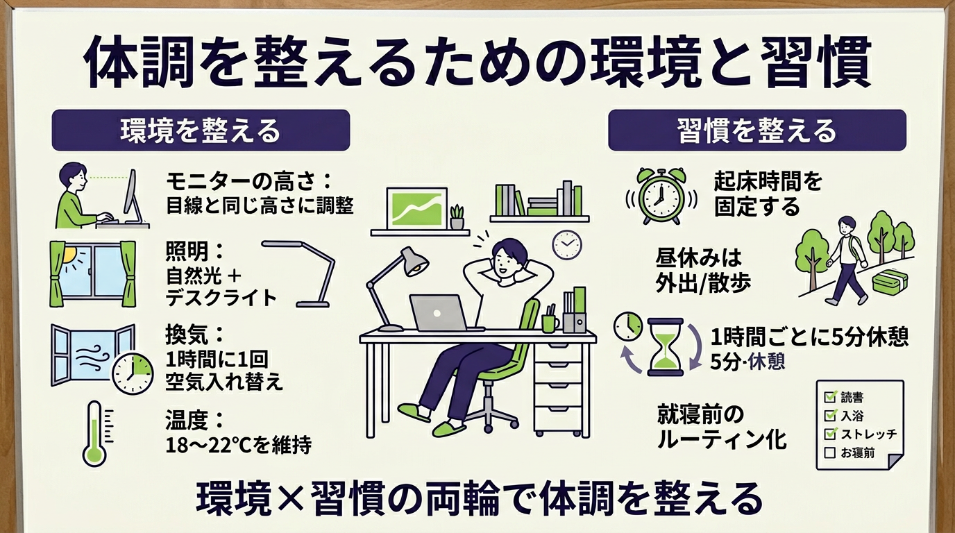 在宅勤務の作業環境と習慣を整えるポイント